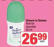 Shower To Shower Roll-On Assorted-50ml