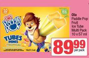 Ola Paddle Pop Fruit Ice Tube Multi Pack-10 x 5ml Per Pack