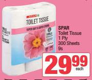 Spar Toilet Tissue 1Ply 300 Sheets-9's Pack