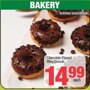 Chocolate Dipped Ring Donuts-Each