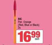 BIC Orange Pen (Red, Blue Or Black)-2's Pack Each