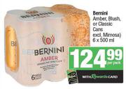 Bernini Amber, Blush Or Classic Cans (Excl. Mimosa)-6 x 500ml Per Pack