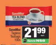 SaveMor Tagless Teabags-100's Pack