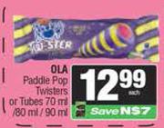 Ola Paddle Pop Twisters Or Tubes-70ml/80ml/90ml