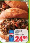 Vetkoek & Mince + Pepsi 300ml-Per Meal