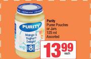 Purity Puree Pouches Or Jars Assorted-125ml Each