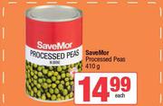 SaveMor Processed Peas-410g Each