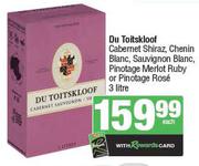 Du Toitskloof Cabernet Shiraz, Chenin Blanc, Sauvignon Blanc, Pinotage Merlot Ruby Or Rose-3Ltr Each