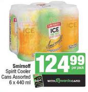 Smirnoff Spirit Cooler Cans Assorted-6 x 440ml Per Pack