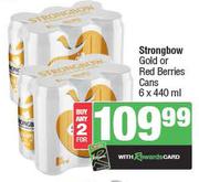 Strongbow Gold Or Red Berries Cans-For Any 2 x 6 x 440ml