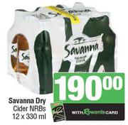 Savanna Dry Cider NRBs-12 x 330ml Per Pack
