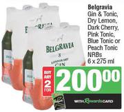 Belgravia Gin & Tonic, Dry Lemon, Dark Cherry, Pink Tonic Or  Blue Tonic NRBs-For Any 2  x 6 x 275ml