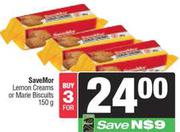 SaveMor Lemon Creams Or Marie Biscuits-For 3 x 150g