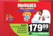 Huggies Dry Comfort Nappies, Pants Jumbo (Incl. Gold VP) Assorted Sizes-Per Pack