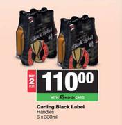 Carling Black Label Handies-For 2 x 6 x 300ml