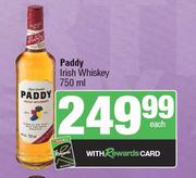 Paddy Irish Whisky-750ml Each