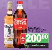 Captain Morgan Spiced Gold Rum 750ml + Coca Cola 1.25L-Both For