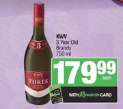 KWV 3 Year Old Brandy-750ml Each