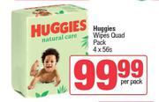 Huggies Wipes Quad Pack-4 x 56s Per Pack