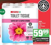 Spar Toilet Tissue 1 Ply 300 Sheets-18s Each
