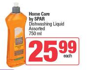 Home Care By Spar Dishwashing Liquid Assorted-750ml Each