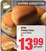 Spar Country Value Lunch Buns-6 Per Pack