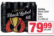 Carling Black Label Beer Cans-6 x 500ml Per Pack