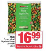 Spar Frozen Mixed Vegetable Range Assorted-250g Each  
