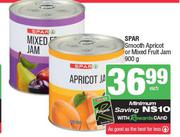 Spar Smooth Apricot Or Mixed Fruit Jam-900g Each