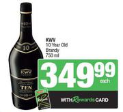 KWV 10 Year Old Brandy-750ml Each