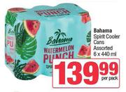 Bahama Spirit Cooler Cans Assorted-6 x 440ml Per Pack