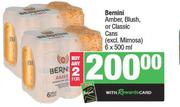 Bernini Amber, Blush Or Classic Cans-For 2 x 6 x 500ml