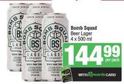 Bomb Squad Beer Lager-4 x 500ml Per Pack