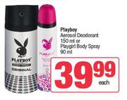 Playboy Aerosol Deodorant 150ml Or Playgirl Body Spray 90ml-Each
