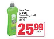 Home Care By Spar Dishwashing Liquid Assorted-750ml Each