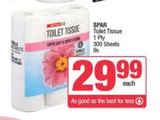 Spar Toilet Tissue 1 Ply 300 Sheets-9s Each