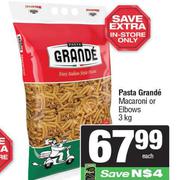 Pasta Grande Macaroni Or Elbows-3kg Each