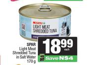Spar Light Meat Shredded Tuna In Salt Water-170g Each