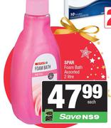 Spar Foam Bath Assorted-2Ltr Each
