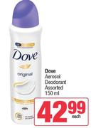 Dove Aerosol Deodorant Assorted-150ml Each
