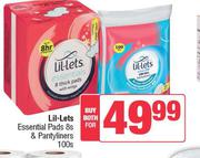 Lil-Lets Essential Pads 8s & Pantyliners 100s-For Both