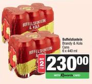 Buffelsfontein Brandy & Kola Cans-For 2 x 6 x 440ml