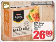 Spar Bakery Melba Toast Assorted-100g Each