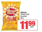 Willards Cheese Curls Assorted-90g Each
