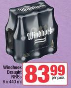 Windhoek Draught NRBs-6 x 440ml Per Pack