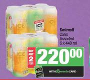 Smirnoff Cans Assorted-For 2 x 6 x 440ml