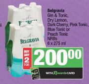Belgravia Gin & Tonic,Dry Lemon,Dark Cherry,Pink Tonic,Blue Tonic Or Peach Tonic NRBs-2x6x275ml