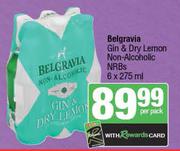 Belgravia Gin & Dry Lemon Non Alcoholic NRBs-6 x 275ml Per Pack