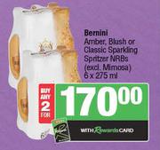 Bernini Amber,Blush Or Classic Sparkling Spritzer NRBs-For 2 x 6 x 275ml