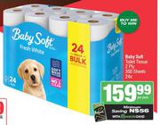Baby Soft Toilet Tissue 2 Ply 350 Sheets-24s Per Pack